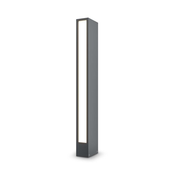 Borne déclairage LED métal 60 cm IP65 graphite carré LISA