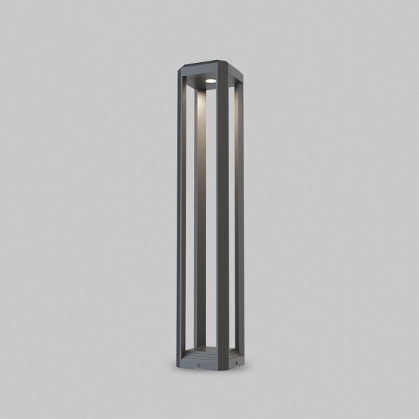 LED Pollerleuchte Aluminium IP65 80 cm Grau eckig TIM