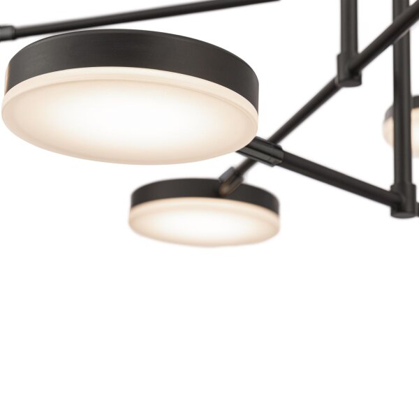 Deckenlampe Metall LED verstellbar Schwarz 2500 lm