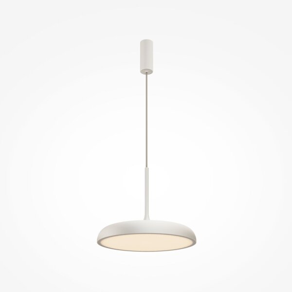 LED Hängelampe Metall rund D: 40 cm H: max. 347 cm Weiß