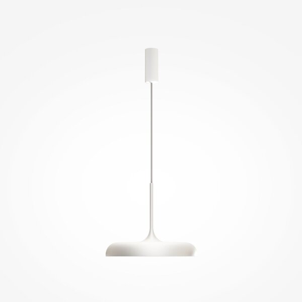 LED Hängelampe Metall rund D: 40 cm H: max. 347 cm Weiß