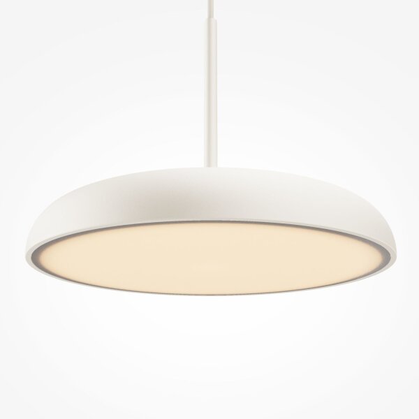 LED Hängelampe Metall rund D: 40 cm H: max. 347 cm Weiß