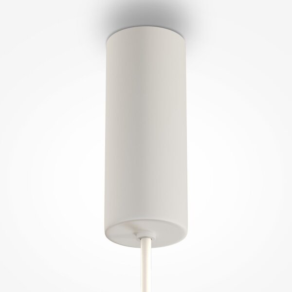 LED Hängelampe Metall rund D: 40 cm H: max. 347 cm Weiß