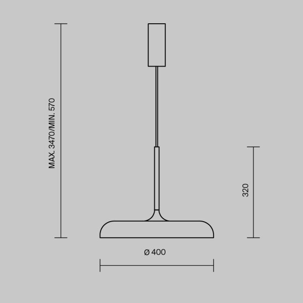 LED Hängelampe Metall rund D: 40 cm H: max. 347 cm Weiß