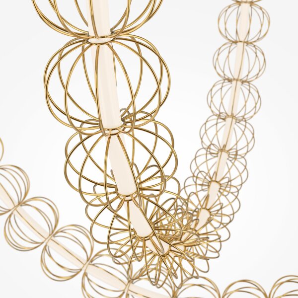 Pendelleuchte LED Metall H: max. 84 cm in Gold länglich