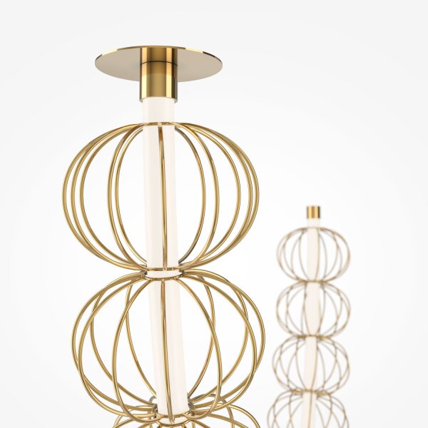 Pendelleuchte LED Metall H: max. 84 cm in Gold länglich
