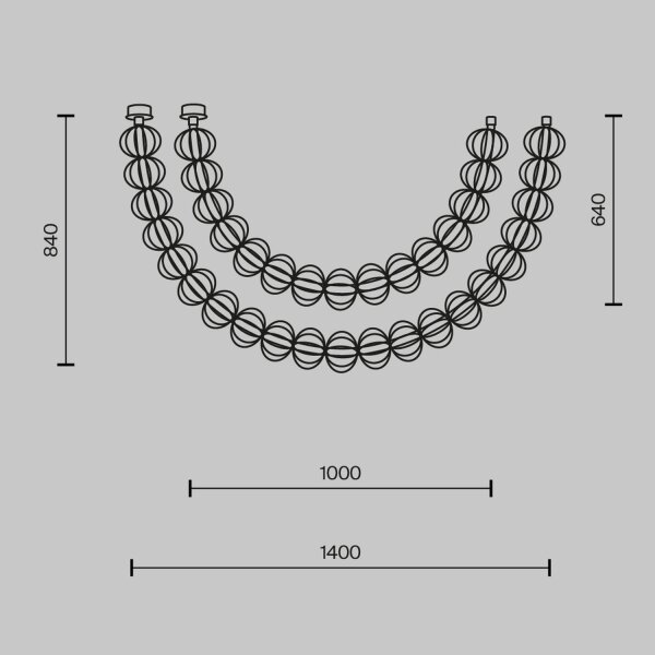 Pendelleuchte LED Metall H: max. 84 cm in Gold länglich