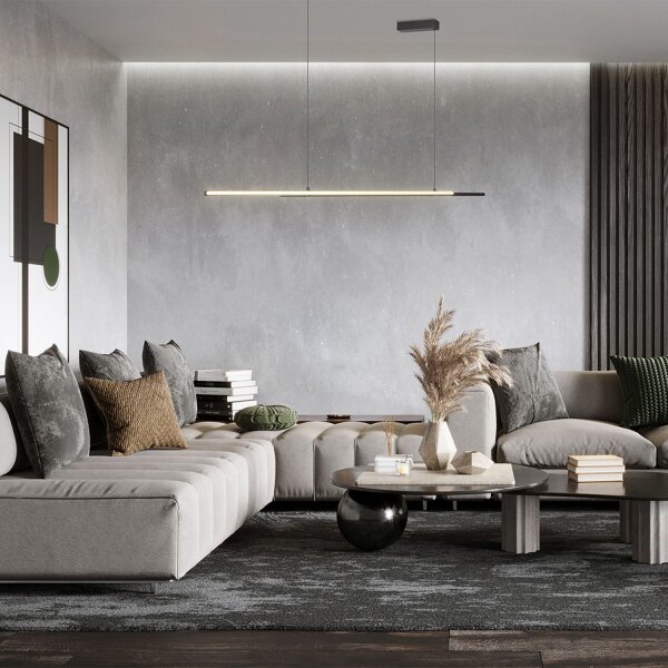 LED Hängeleuchte Aluminium H: max. 120 cm Schwarz LINA