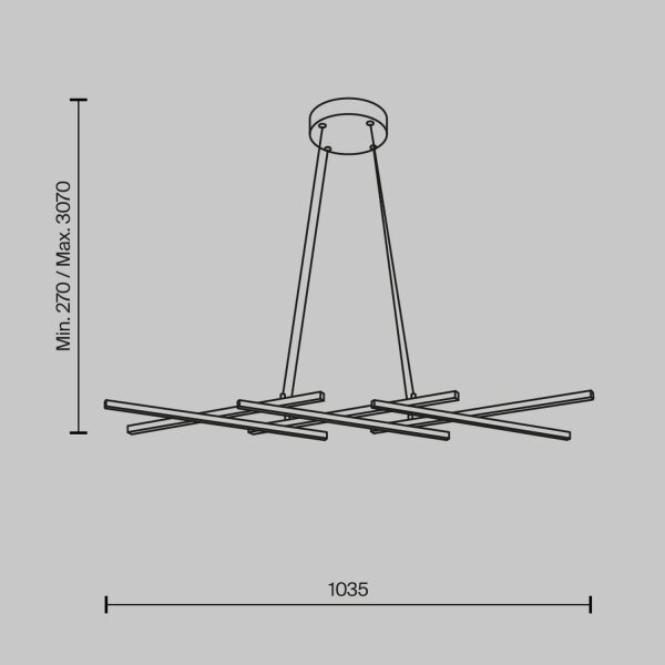 LED Hängelampe Aluminium H: max. 307 cm Schwarz 800 lm