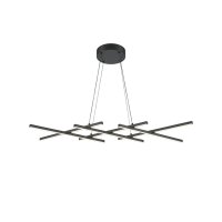 LED Hängelampe Aluminium H: max. 307 cm Schwarz 800 lm