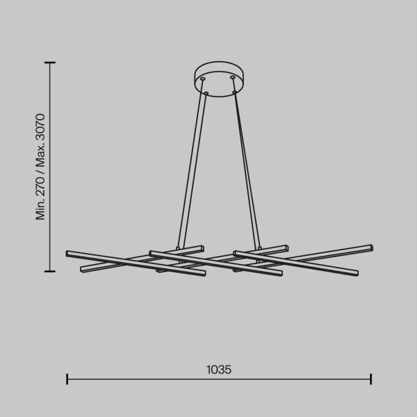 LED Pendelleuchte Aluminium H: max. 305,7 cm in Messing