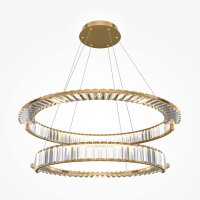 Lustre à LED cristal métal D : 80,5 cm rond...