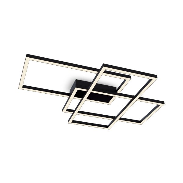 Plafonnier LED métal noir lumière blanc chaud 3000 K