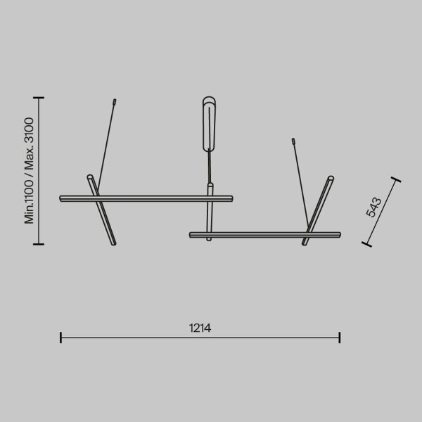 Pendelleuchte LED Aluminium H: max. 310 cm in Gold SIRI
