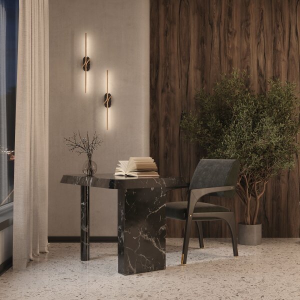 LED Wandleuchte Metall H: 63 cm länglich 170 lm Modern