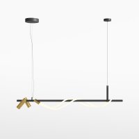 Hängelampe LED Aluminium in Schwarz Gold...