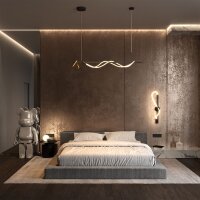 Hängelampe LED Aluminium in Schwarz Gold...