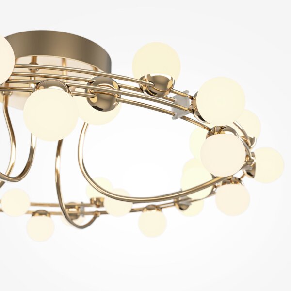 LED Deckenleuchte Edelstahl Ø 60 cm in Gold Weiß Modern