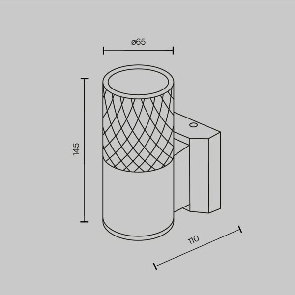 Lampe dextérieur murale aluminium verre GU10 IP54 14,5 cm de haut