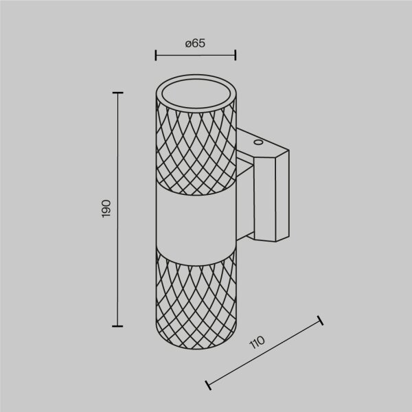 Lampe dextérieur murale aluminium verre GU10 IP54 H : 19 cm ENZO