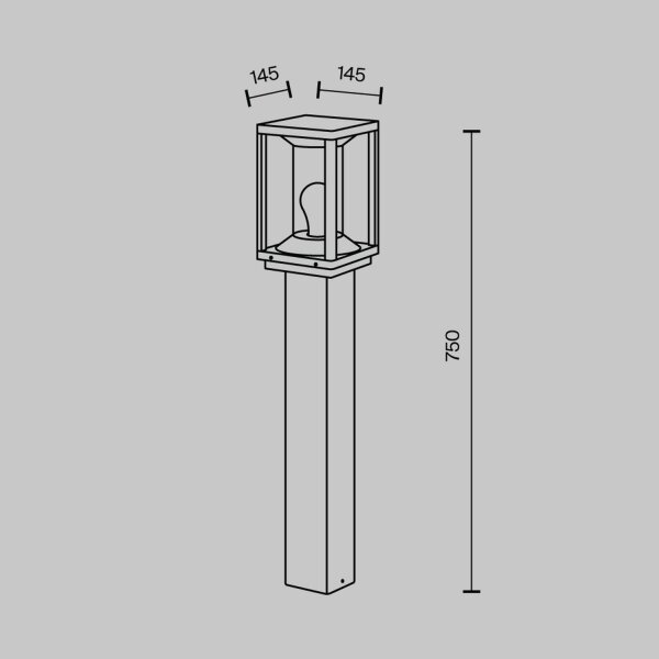 Stehleuchte außen Aluminium E27 IP54 75 cm hoch Graphit