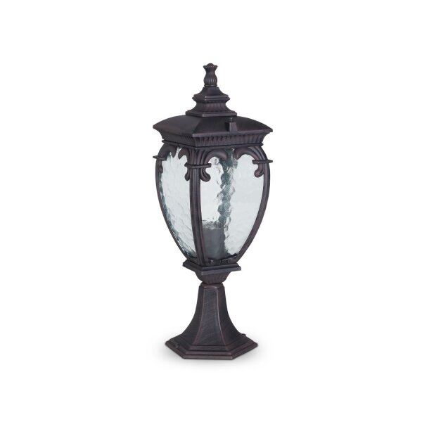 Lampe de socle aluminium verre E27 IP44 48,5 cm de haut