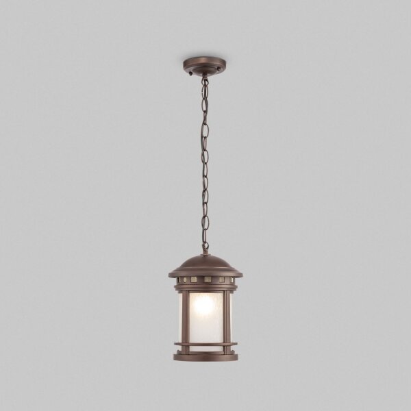 Suspension extérieure aluminium verre E27 IP44 Marron TIMO