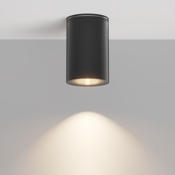 Deckenlampe Glas GU10 IP54 Ø 6,5 cm Aufputz Schwarz