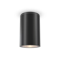 Deckenlampe Glas GU10 IP54 Ø 6,5 cm Aufputz Schwarz
