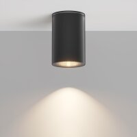 Deckenlampe Glas GU10 IP54 Ø 6,5 cm Aufputz Schwarz