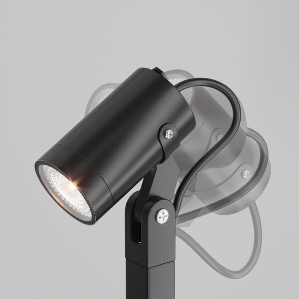 Lampe dextérieur aluminium verre GU10 IP65 hauteur 60 cm noir