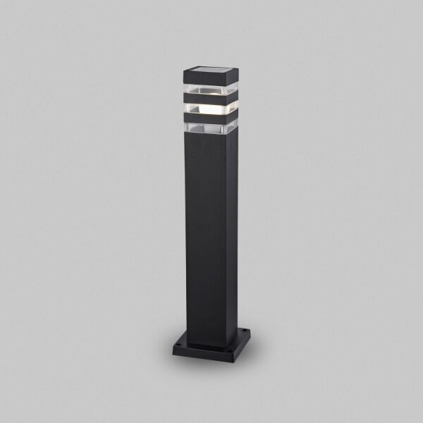 Pollerleuchte Aluminium 61 cm IP54 Schwarz E27 eckig