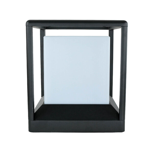 Sockelleuchte Aluminium E27 IP65 25,5 cm Graphit eckig
