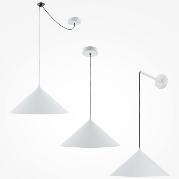 Hängelampe Metall rund Ø 35 cm H: max. 318 cm Weiß E27