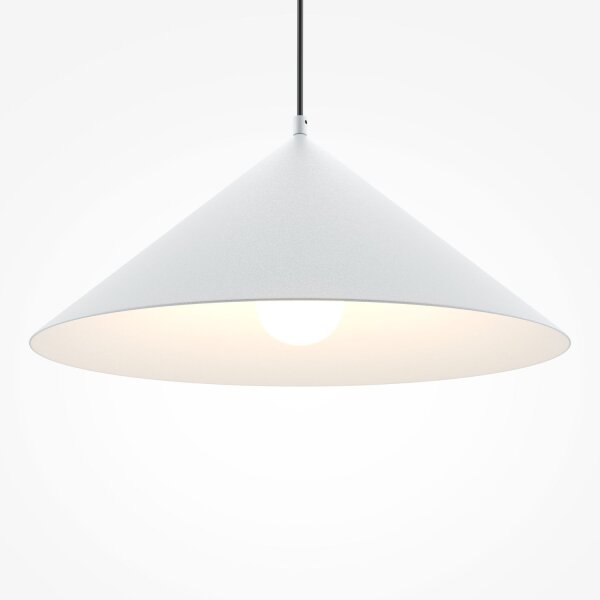 Hängelampe Metall rund Ø 35 cm H: max. 318 cm Weiß E27