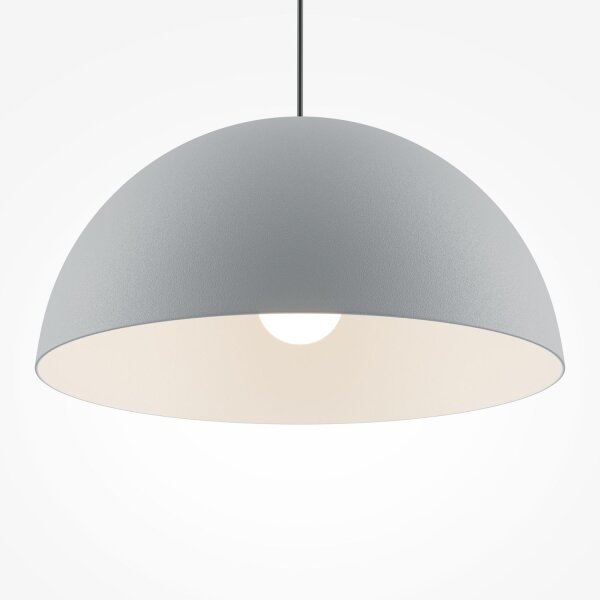 Hängelampe Metall E27 rund D: 35 cm H: max. 320 cm Grau