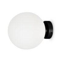 Spiegelleuchte Metall Glas rund &Oslash; 20 cm Schwarz...