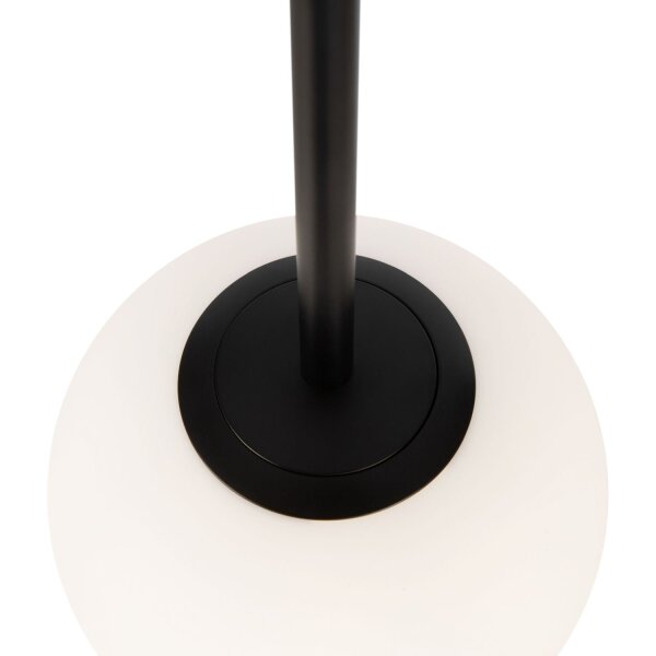 Lampe à suspendre métal verre E14 Ø 15 cm rond noir blanc