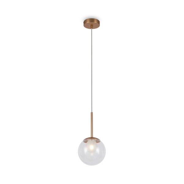 Lampe à suspendre métal verre D : 15 cm rond H : max. 334 cm G9