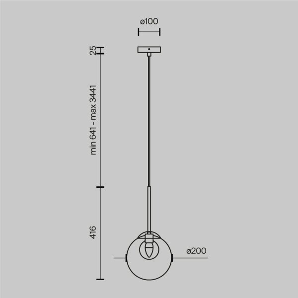 Hängeleuchte Metall Glas Ø 20 cm H: max. 344,1 cm G9