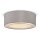 Lampe de plafond métal tissu E27 Ø 52 cm chrome gris rond