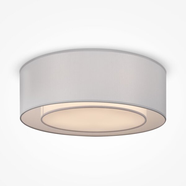 Deckenlampe Metall Stoff rund Ø 52 cm Chrom Hellgrau