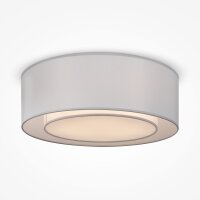 Plafonnier métal tissu rond Ø 52 cm chrome...