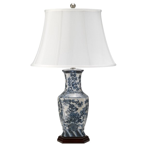 Nachttischlampe mit Stoff Schirm 56,5cm in Nickel Creme