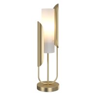Tischleuchte Metall Glas 75,3 cm in Gold Weiß E14...