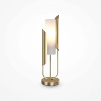 Tischleuchte Metall Glas 75,3 cm in Gold Weiß E14...