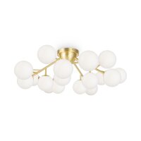 Lampe de plafond verre métal G9 75 cm de large en...
