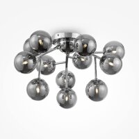 Deckenleuchte Metall Rauchglas G9 B: 60 cm Kugelschirm