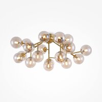 Plafonnier métal verre fumé G9 L : 75 cm...