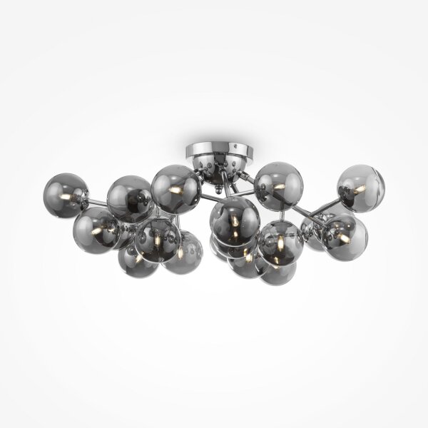 Deckenlampe Metall Glas G9 75 cm breit Chrom Rauchgrau